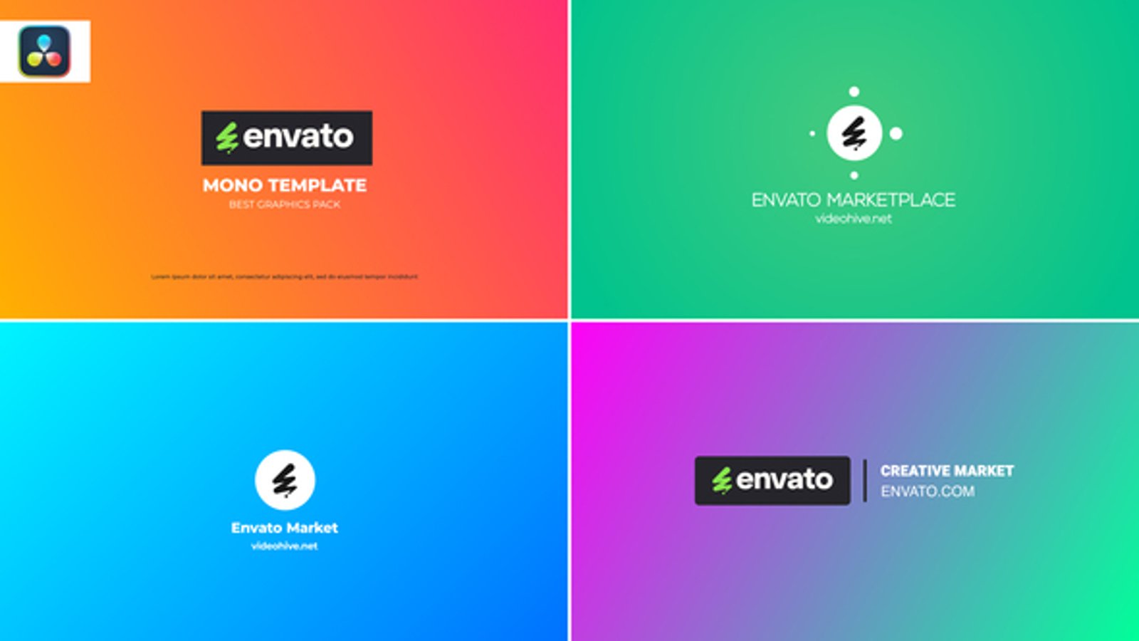 Modern Gradient Logo Reveal Pack, Logo Stings ft. abstract & bright